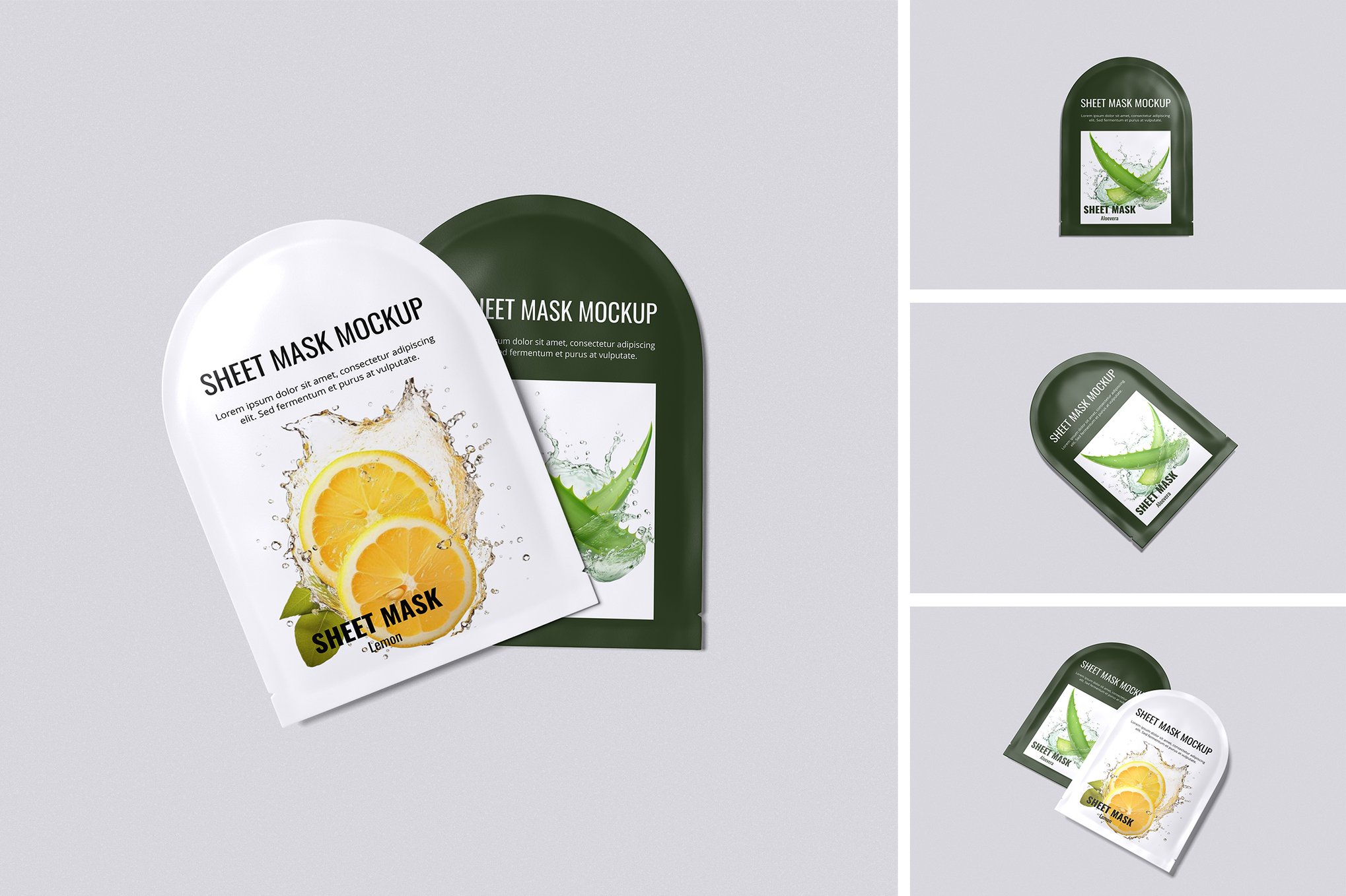 面膜贴产品包装袋样机模型 Sheet Mask Mockup插图 面膜贴产品包装袋样机模型 Sheet Mask Mockup