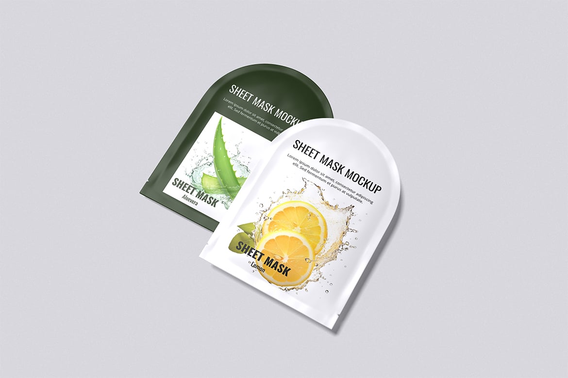 面膜贴产品包装袋样机模型 Sheet Mask Mockup插图2 面膜贴产品包装袋样机模型 Sheet Mask Mockup