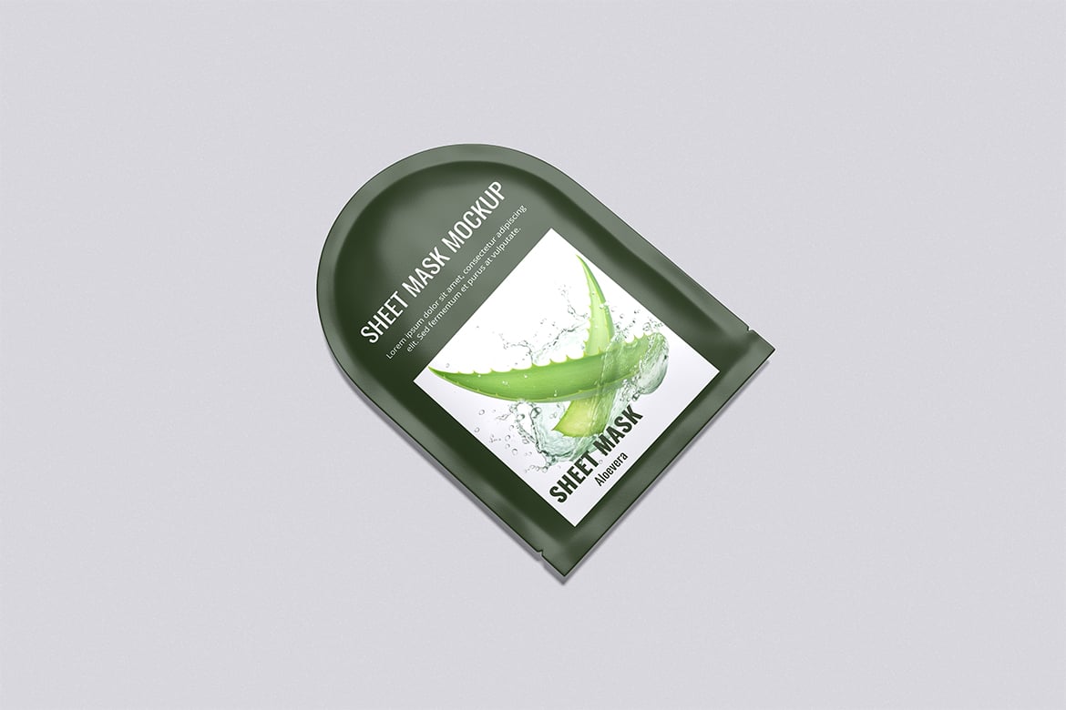 面膜贴产品包装袋样机模型 Sheet Mask Mockup插图4 面膜贴产品包装袋样机模型 Sheet Mask Mockup