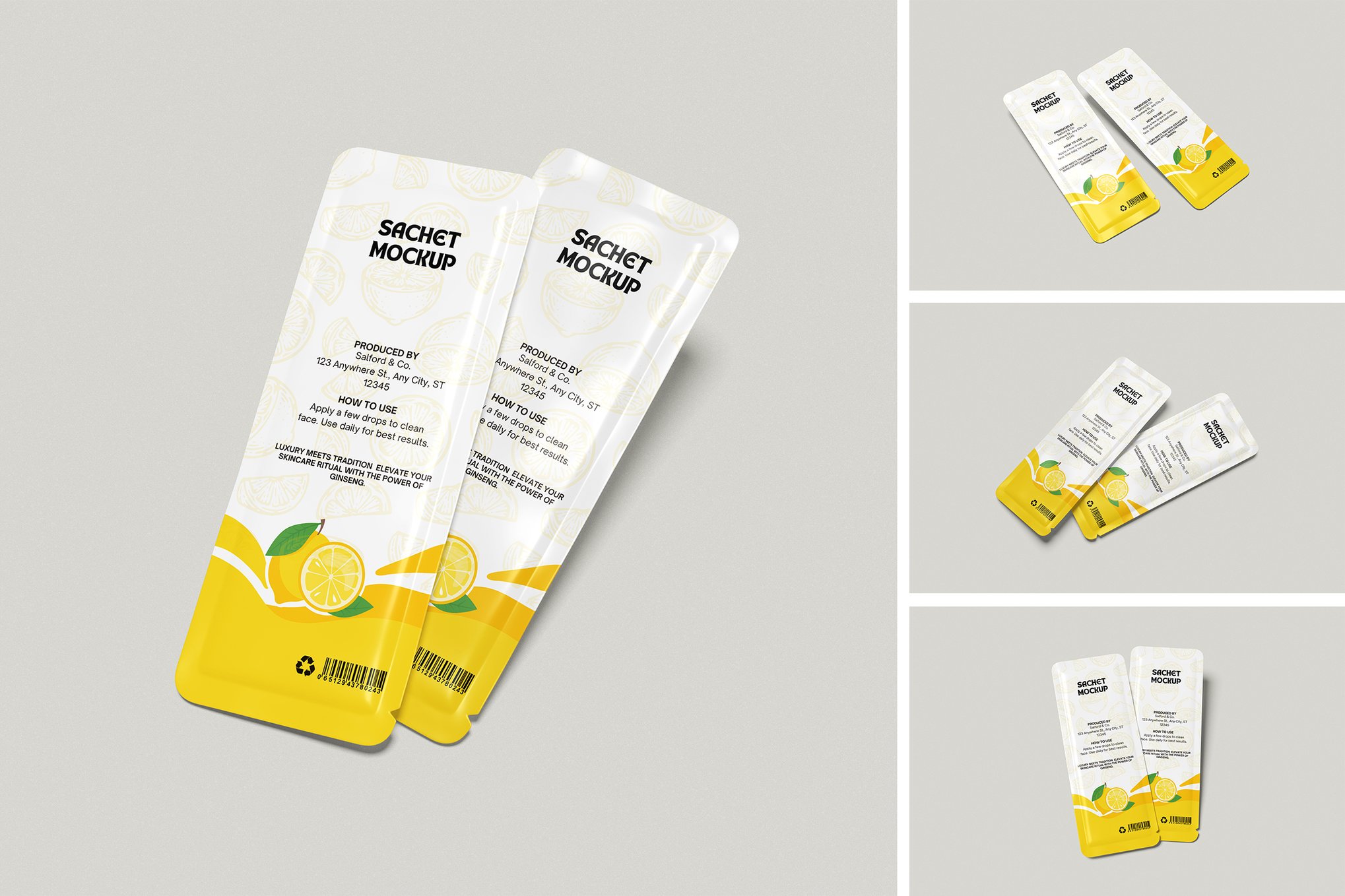 餐厅小袋包装样机 Sachet Mockup插图 餐厅小袋包装样机 Sachet Mockup