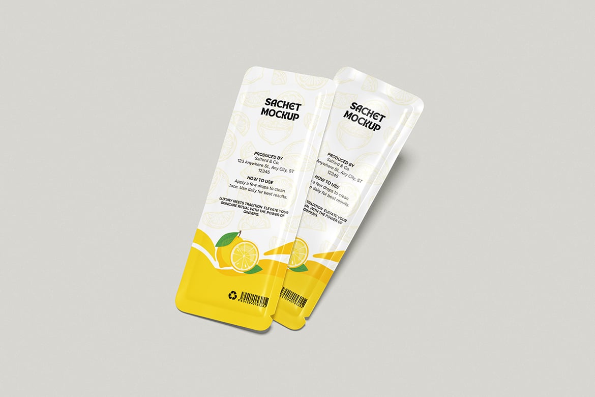 餐厅小袋包装样机 Sachet Mockup插图1 餐厅小袋包装样机 Sachet Mockup