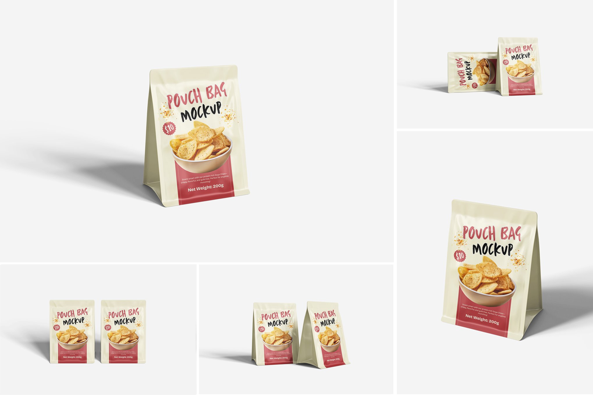 自立站立袋包装样机 Pouch Bag Mockup插图 自立站立袋包装样机 Pouch Bag Mockup