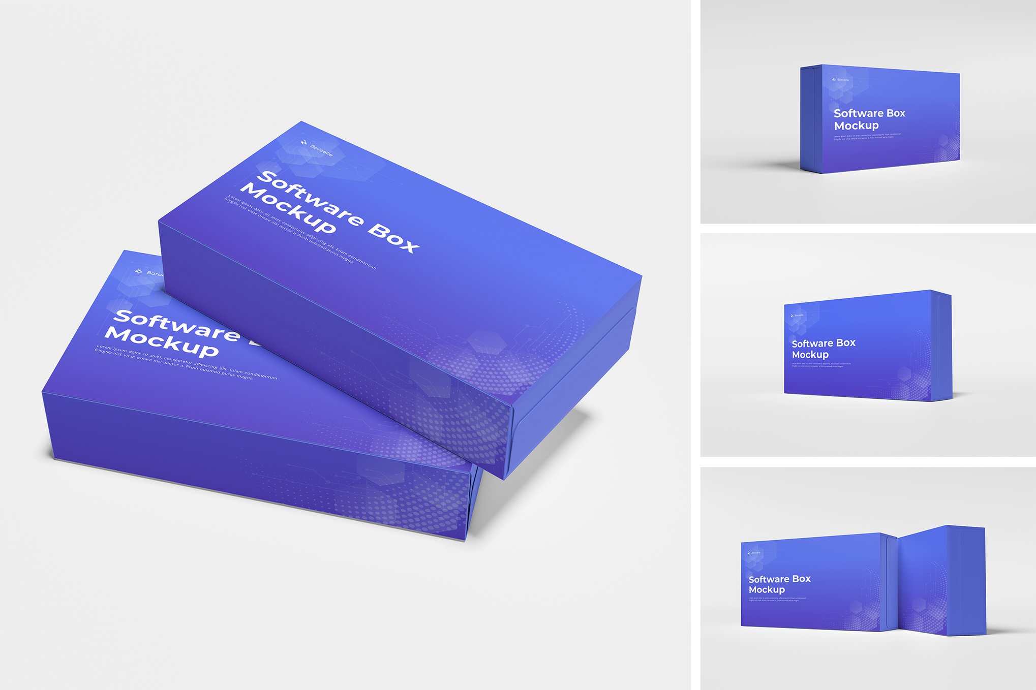 软件光盘盒包装样机 Software Box Mockup插图 软件光盘盒包装样机 Software Box Mockup