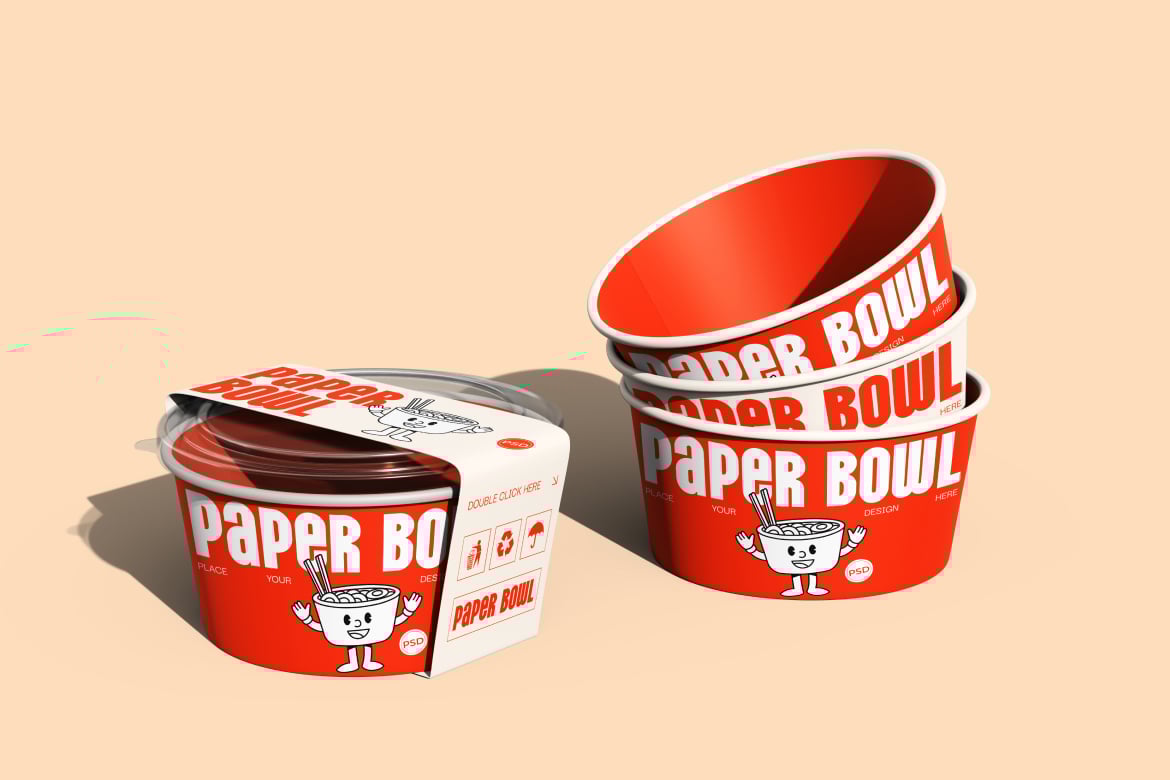 纸质碗杯包装样机 Paper Bowl Mockup插图3 纸质碗杯包装样机 Paper Bowl Mockup