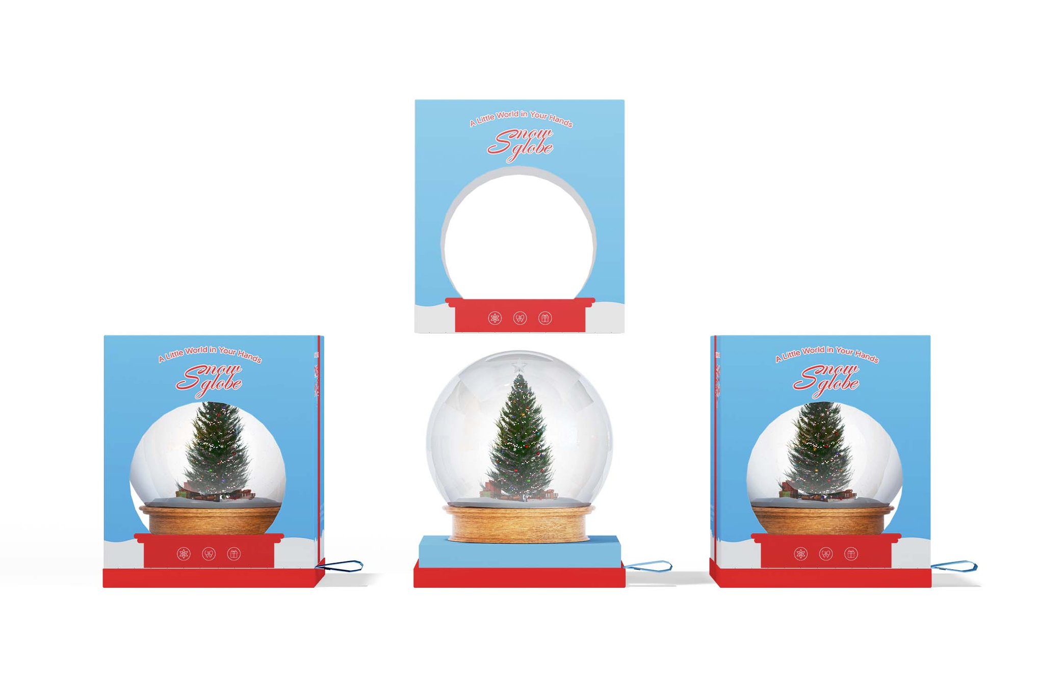 雪花球礼盒包装样机 Snow Globe Box Packaging Mockup插图 雪花球礼盒包装样机 Snow Globe Box Packaging Mockup