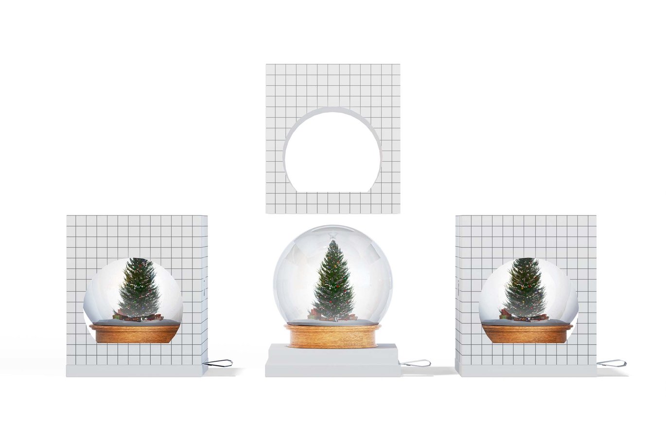 雪花球礼盒包装样机 Snow Globe Box Packaging Mockup插图1 雪花球礼盒包装样机 Snow Globe Box Packaging Mockup