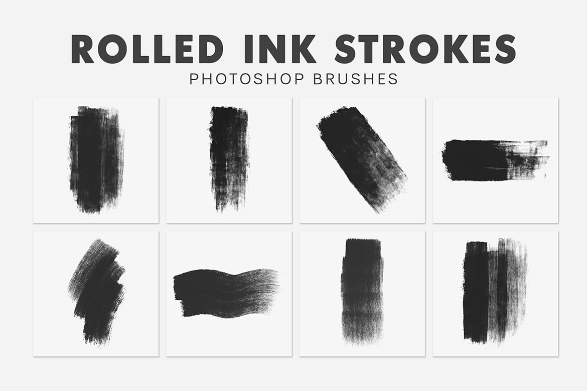 20款手工滚墨纹理矢量Photoshop笔刷 20 Rolled Ink Strokes Illustrator Brushes插图1 20款手工滚墨纹理矢量Photoshop笔刷 20 Rolled Ink Strokes Illustrator Brushes