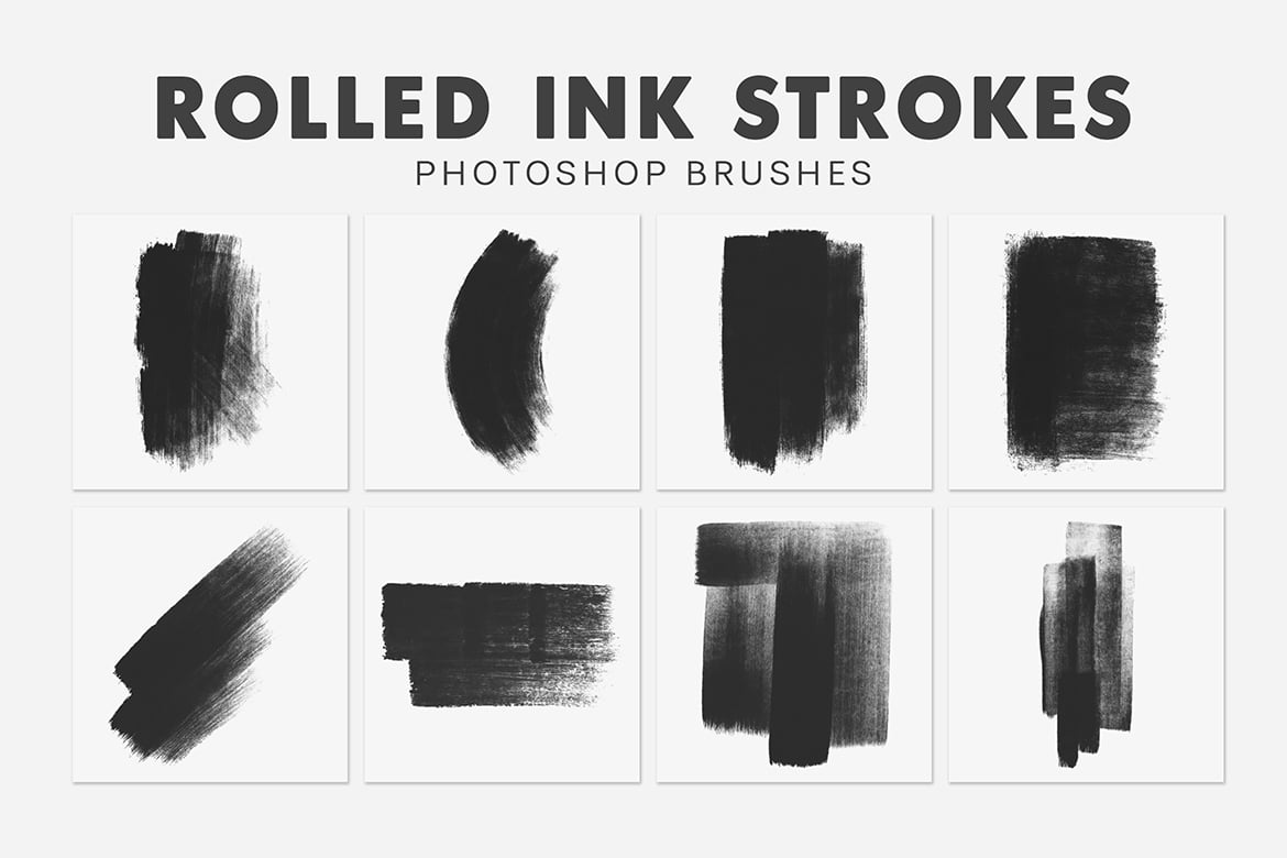 20款手工滚墨纹理矢量Photoshop笔刷 20 Rolled Ink Strokes Illustrator Brushes插图2 20款手工滚墨纹理矢量Photoshop笔刷 20 Rolled Ink Strokes Illustrator Brushes