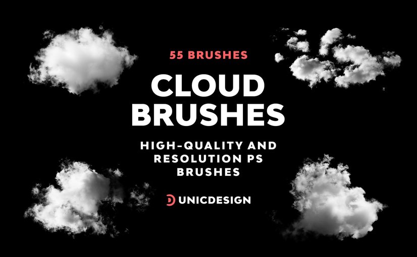 高清白云云雾特效Photoshop笔刷素材 Cloud Photoshop Brushes