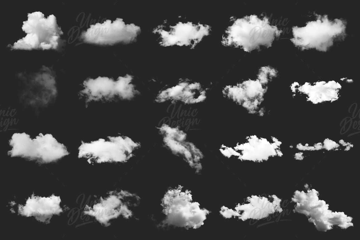 高清白云云雾特效Photoshop笔刷素材 Cloud Photoshop Brushes插图1 高清白云云雾特效Photoshop笔刷素材 Cloud Photoshop Brushes