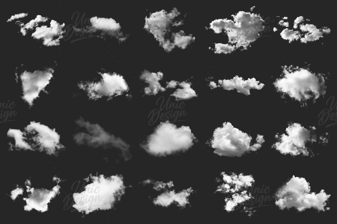 高清白云云雾特效Photoshop笔刷素材 Cloud Photoshop Brushes插图3 高清白云云雾特效Photoshop笔刷素材 Cloud Photoshop Brushes