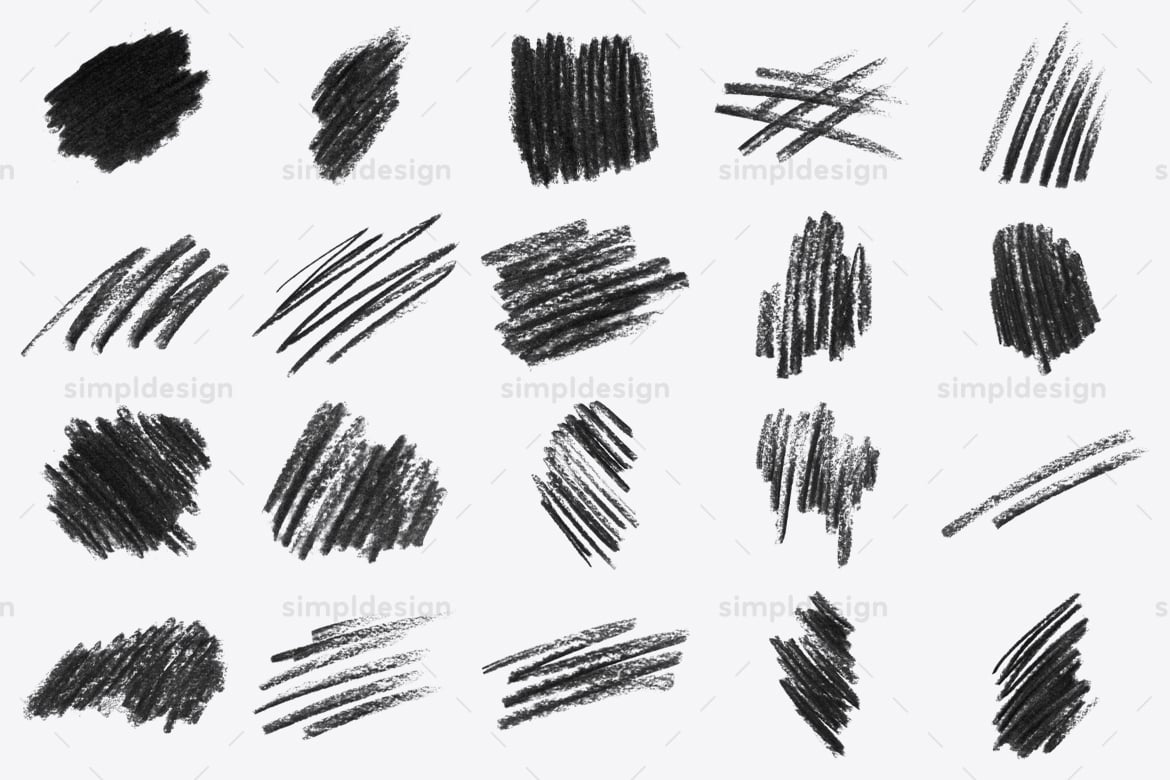 23款炭笔素描效果Photoshop印章笔刷工具 Stamp Charcoal Photoshop Brushes插图1 23款炭笔素描效果Photoshop印章笔刷工具 Stamp Charcoal Photoshop Brushes