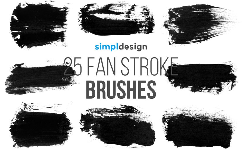 25款扇面笔触艺术效果Photoshop印章笔刷 Stamp Fan Stroke Photoshop Brushes