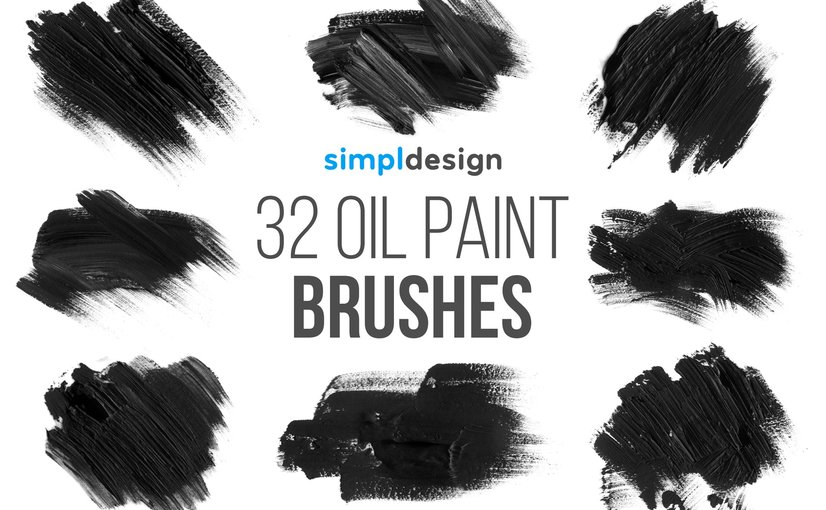 32款油画质感印章效果Photoshop笔刷合集 Stamp Oil Paint Photoshop Brushes