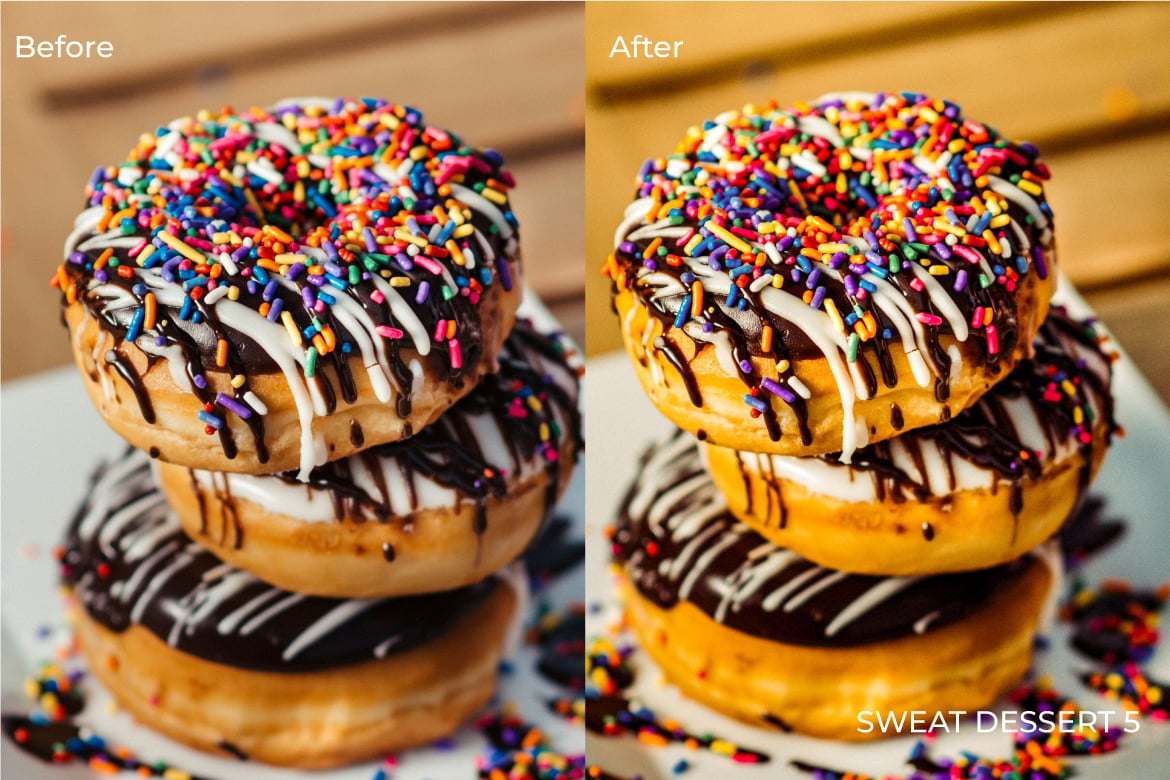 甜美甜点美食摄影后期调色Lightroom预设 Sweet Dessert Lightroom Presets Desktop and Mobile插图3 甜美甜点美食摄影后期调色Lightroom预设 Sweet Dessert Lightroom Presets Desktop and Mobile