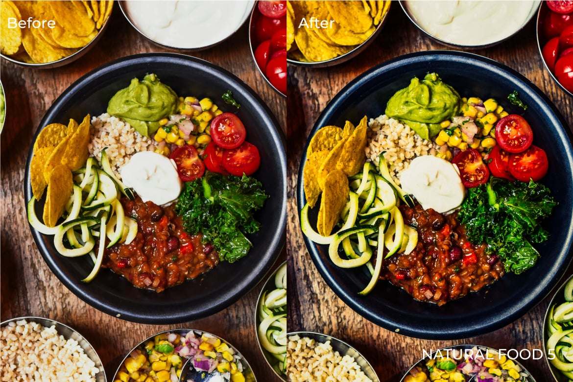 自然食物摄影后期调色Lightroom预设 Natural Food Lightroom Presets Desktop and Mobile插图3 自然食物摄影后期调色Lightroom预设 Natural Food Lightroom Presets Desktop and Mobile