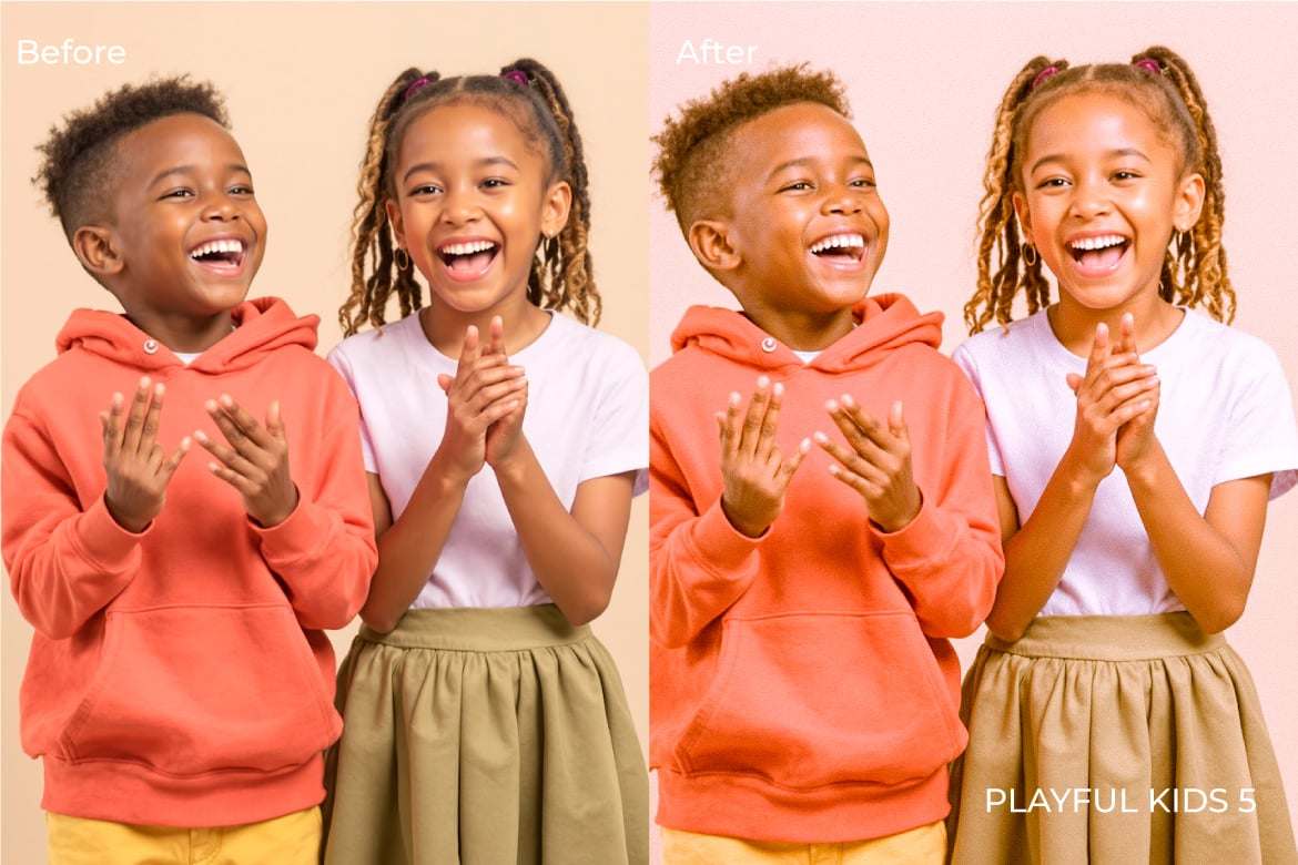 儿童摄影照片活泼风格后期调色Lightroom预设 Playful Kids Lightroom Presets Desktop and Mobile插图4 儿童摄影照片活泼风格后期调色Lightroom预设 Playful Kids Lightroom Presets Desktop and Mobile