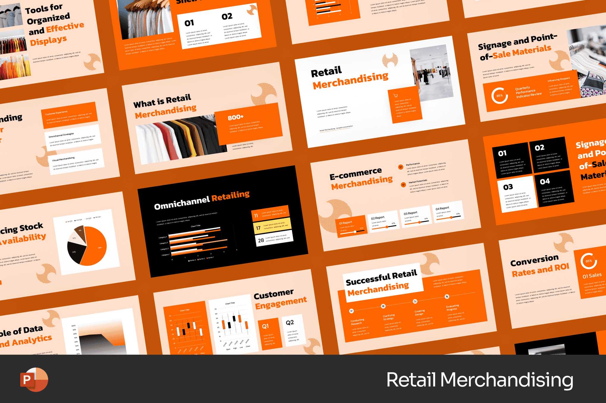 含零售与橙色元素的多用途零售营销Powerpoint模版 Retail Merchandising插图 含零售与橙色元素的多用途零售营销Powerpoint模版 Retail Merchandising