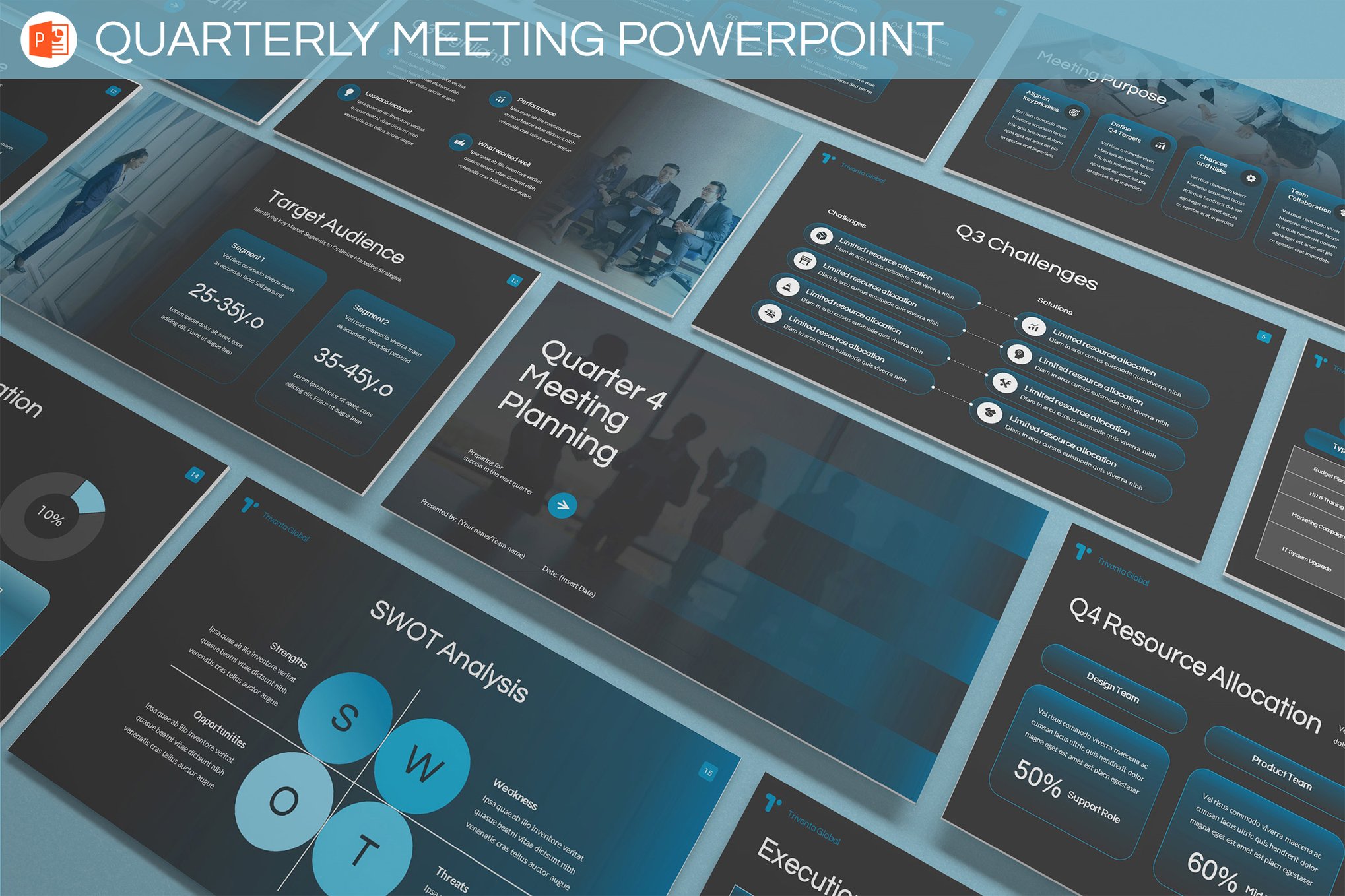 月度与季度工作计划总结会议PowerPoint模板 Quarterly Planning Meeting插图 月度与季度工作计划总结会议PowerPoint模板 Quarterly Planning Meeting