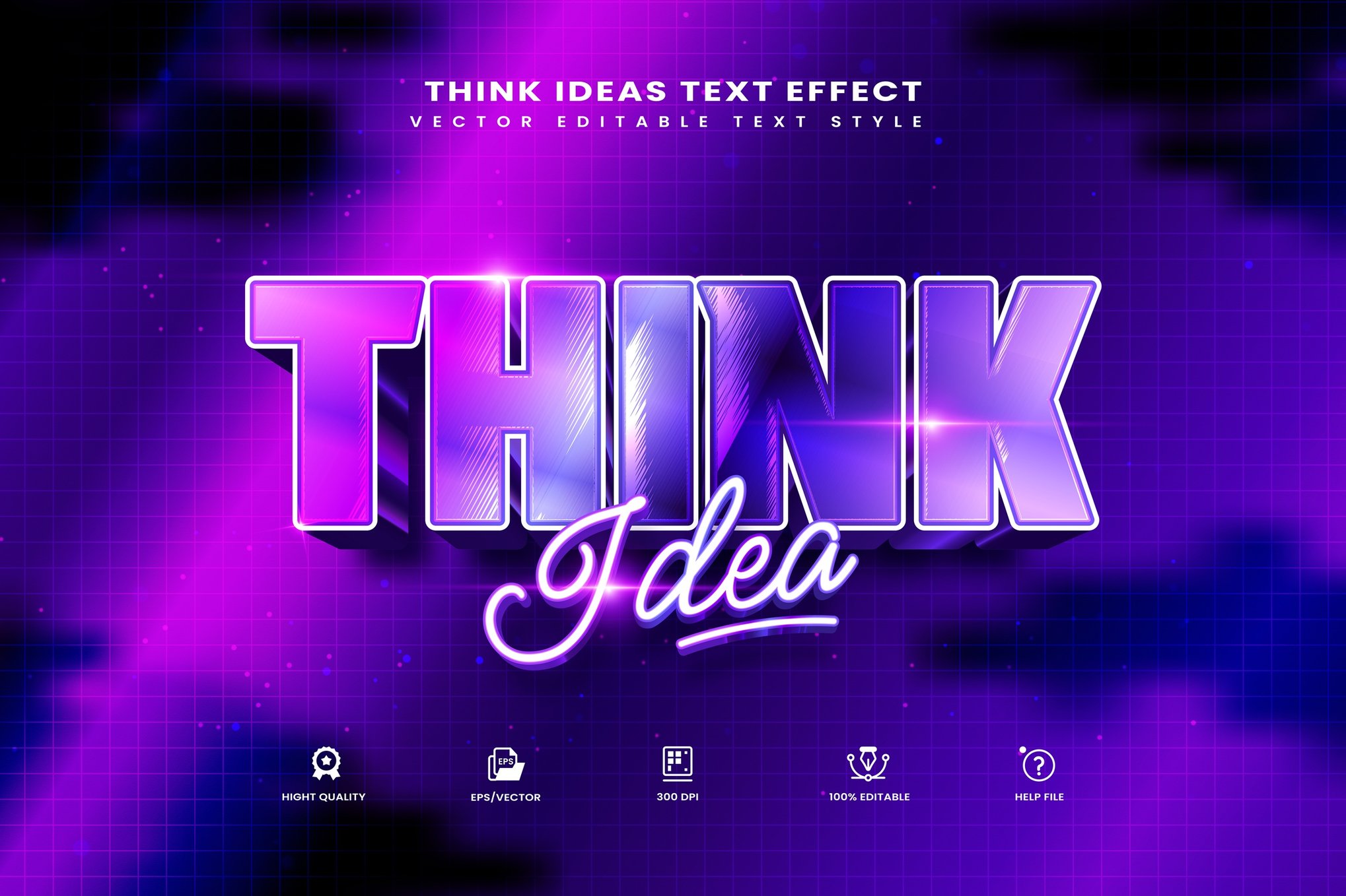创意思维可编辑矢量文字效果 Thinks Idea Text Effect插图 创意思维可编辑矢量文字效果 Thinks Idea Text Effect