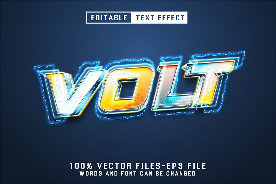 伏特电光AI文字效果矢量素材 Volt Electric Editable Text Effect插图 伏特电光AI文字效果矢量素材 Volt Electric Editable Text Effect
