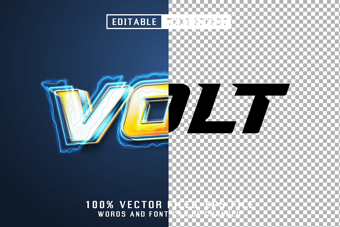 伏特电光AI文字效果矢量素材 Volt Electric Editable Text Effect插图1 伏特电光AI文字效果矢量素材 Volt Electric Editable Text Effect