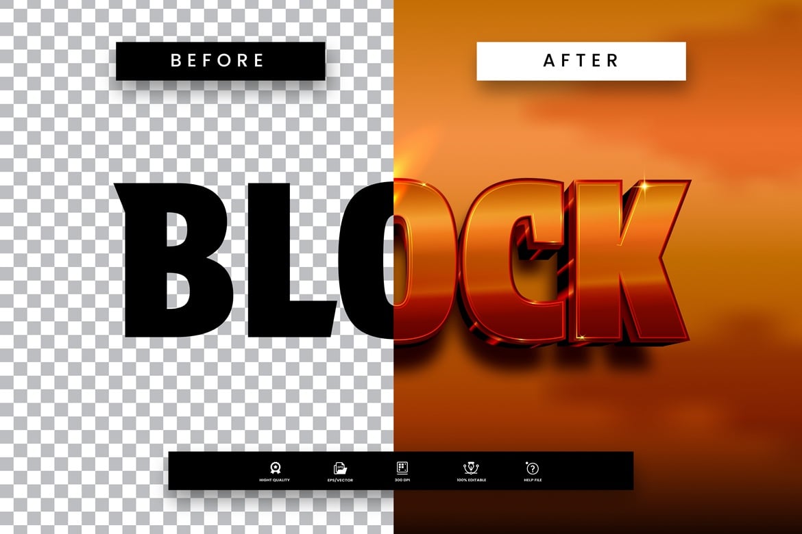 棕色优雅块状AI文字效果矢量素材 Brown Elegant Block Text Effect插图1 棕色优雅块状AI文字效果矢量素材 Brown Elegant Block Text Effect