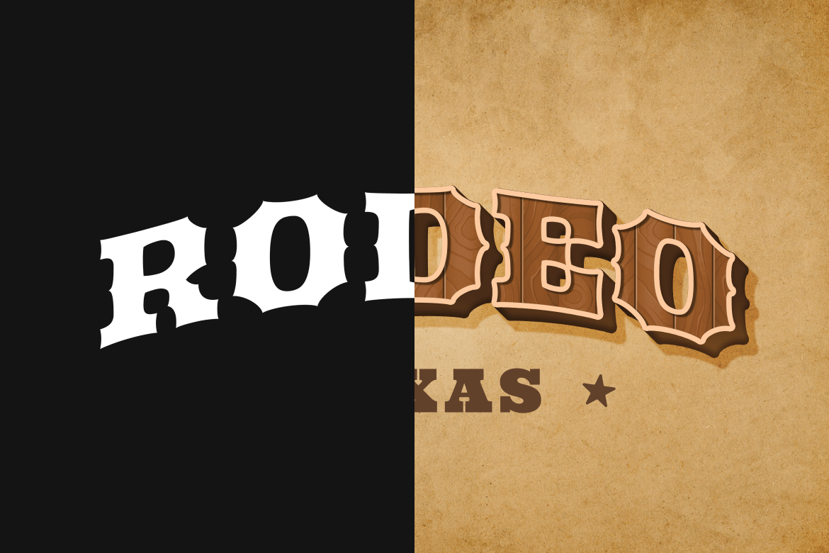 西部牛仔风PS文字效果(含图层样式) Rodeo Western Text Effect插图1 西部牛仔风PS文字效果(含图层样式) Rodeo Western Text Effect