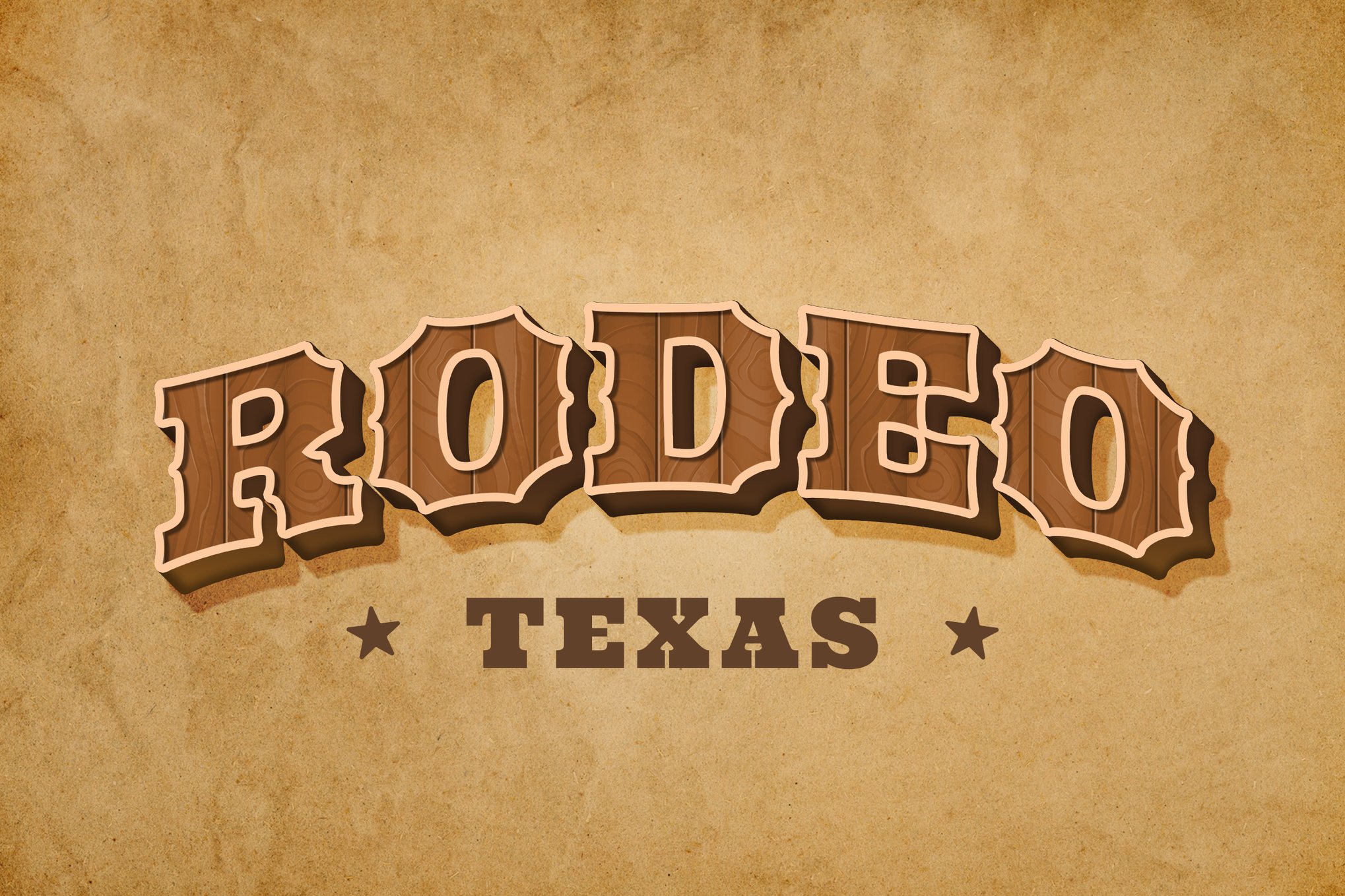 西部牛仔风PS文字效果(含图层样式) Rodeo Western Text Effect插图 西部牛仔风PS文字效果(含图层样式) Rodeo Western Text Effect