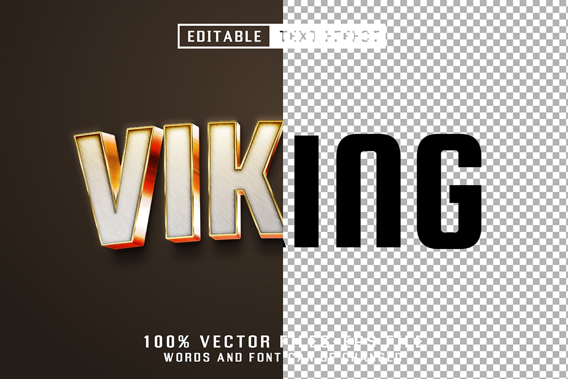 维京金属风质感文字效果矢量素材 Viking Metal Text Effect插图1 维京金属风质感文字效果矢量素材 Viking Metal Text Effect