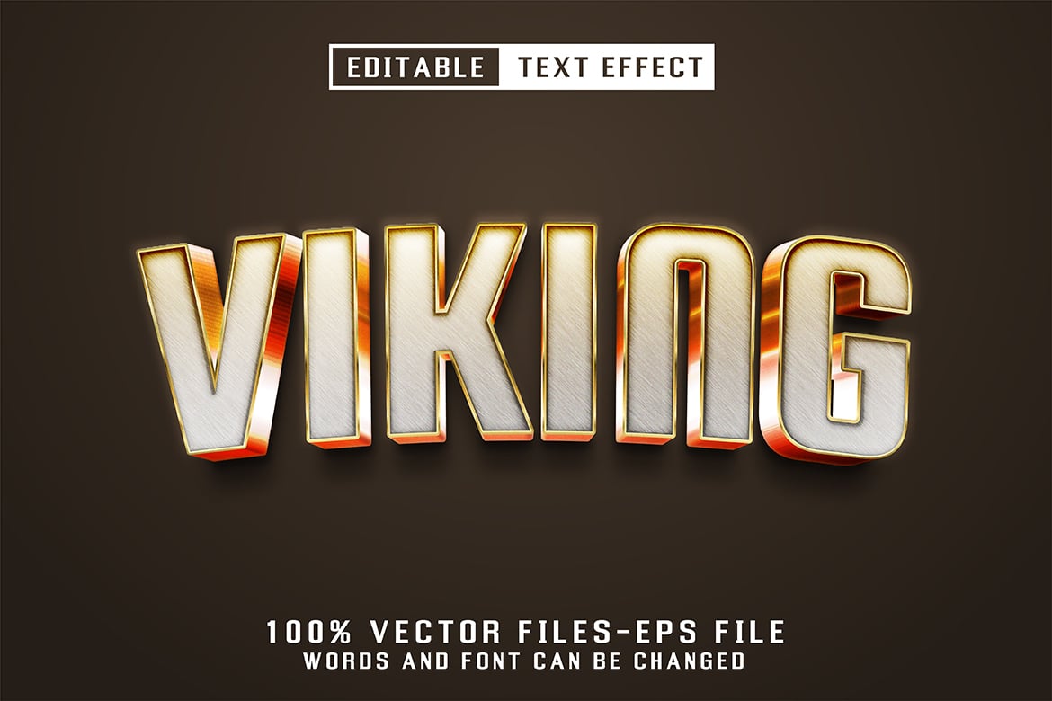维京金属风质感文字效果矢量素材 Viking Metal Text Effect插图 维京金属风质感文字效果矢量素材 Viking Metal Text Effect