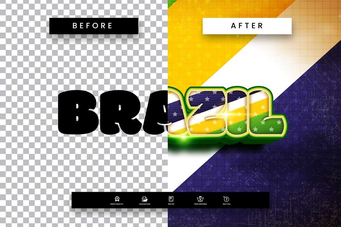 巴西主题AI文字效果矢量素材 Brazil Theme Text Effect插图1 巴西主题AI文字效果矢量素材 Brazil Theme Text Effect