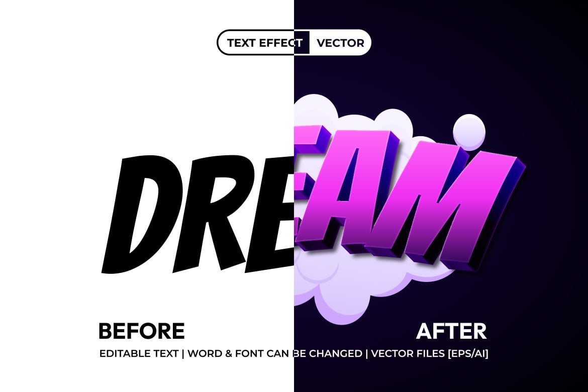 梦幻光影PS文字效果(含图层样式) Dream Text Effect插图1 梦幻光影PS文字效果(含图层样式) Dream Text Effect