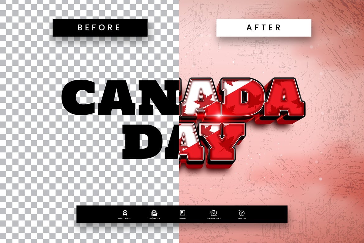 加拿大活动主题AI文字效果矢量素材 Canada Event Style Text Effect插图1 加拿大活动主题AI文字效果矢量素材 Canada Event Style Text Effect