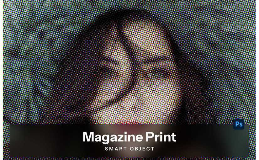 杂志印刷照片特效PS图层样式 Magazine Print Photo Effect