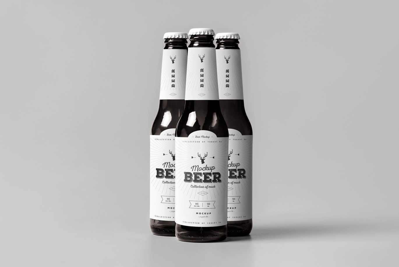 啤酒瓶饮品包装展示样机 Beer Bottle Mockup
