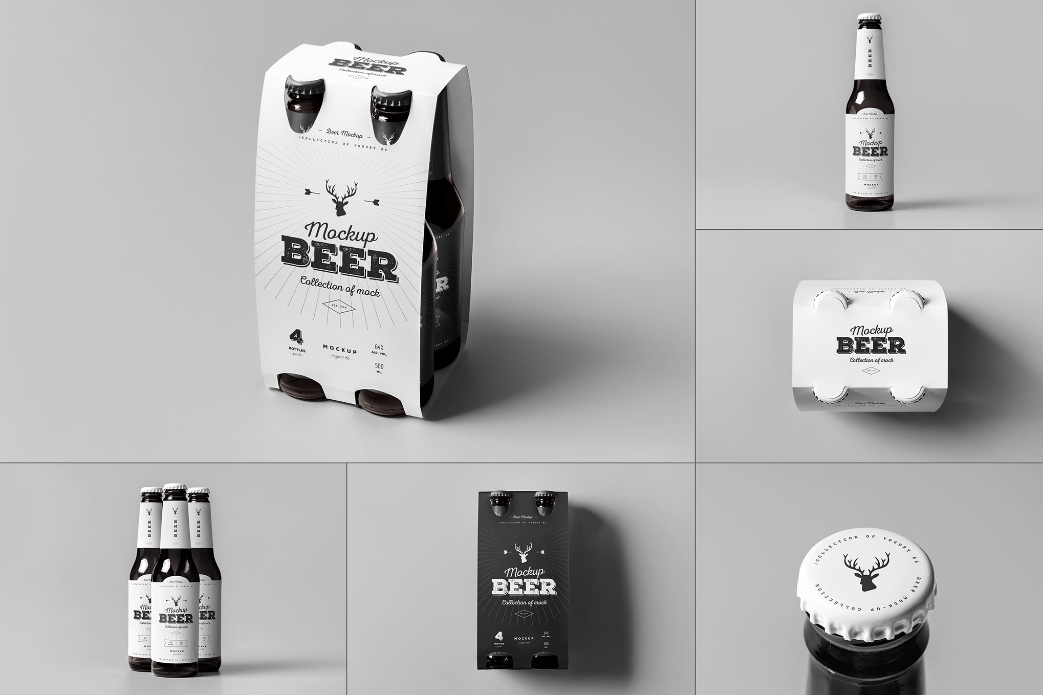 啤酒瓶饮品包装展示样机 Beer Bottle Mockup