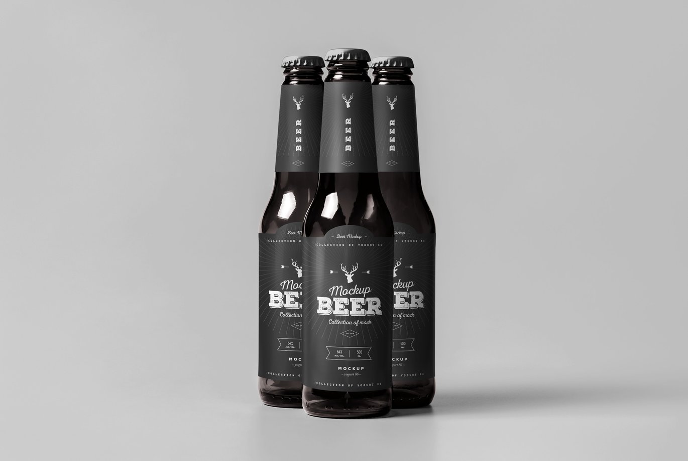啤酒瓶饮品包装展示样机 Beer Bottle Mockup