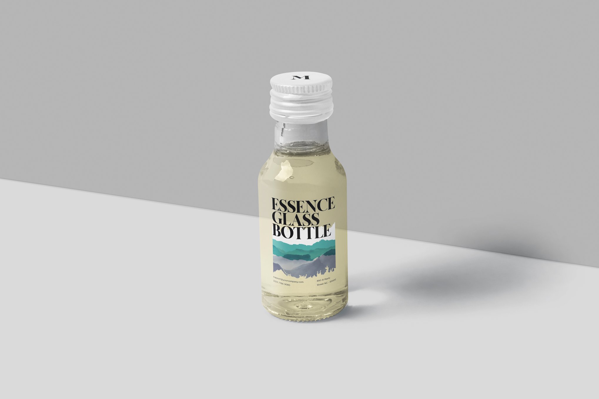 金属盖小玻璃瓶包装样机 Metal Lid Glass Bottle Mockup