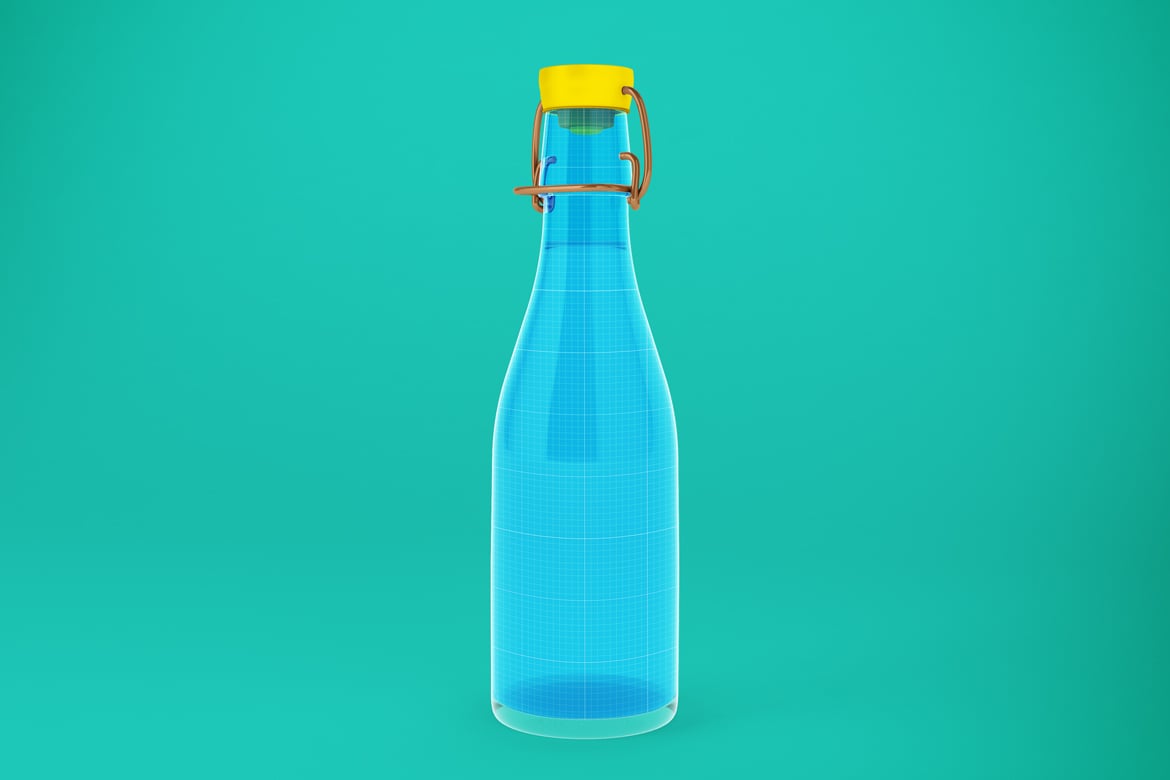 纯净水玻璃瓶包装样机 Glass Water Bottle Mockup