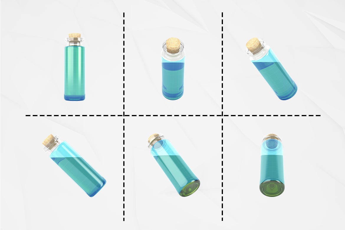 饮品玻璃瓶多场景生成样机 Multi-Scene Glass Bottle Mockup