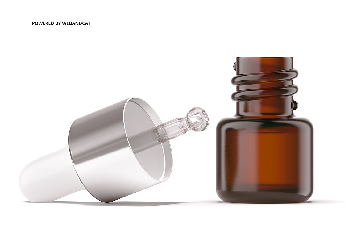 1ml开口滴管瓶精华液样机 1ml Opened Dropper Bottle Mockup