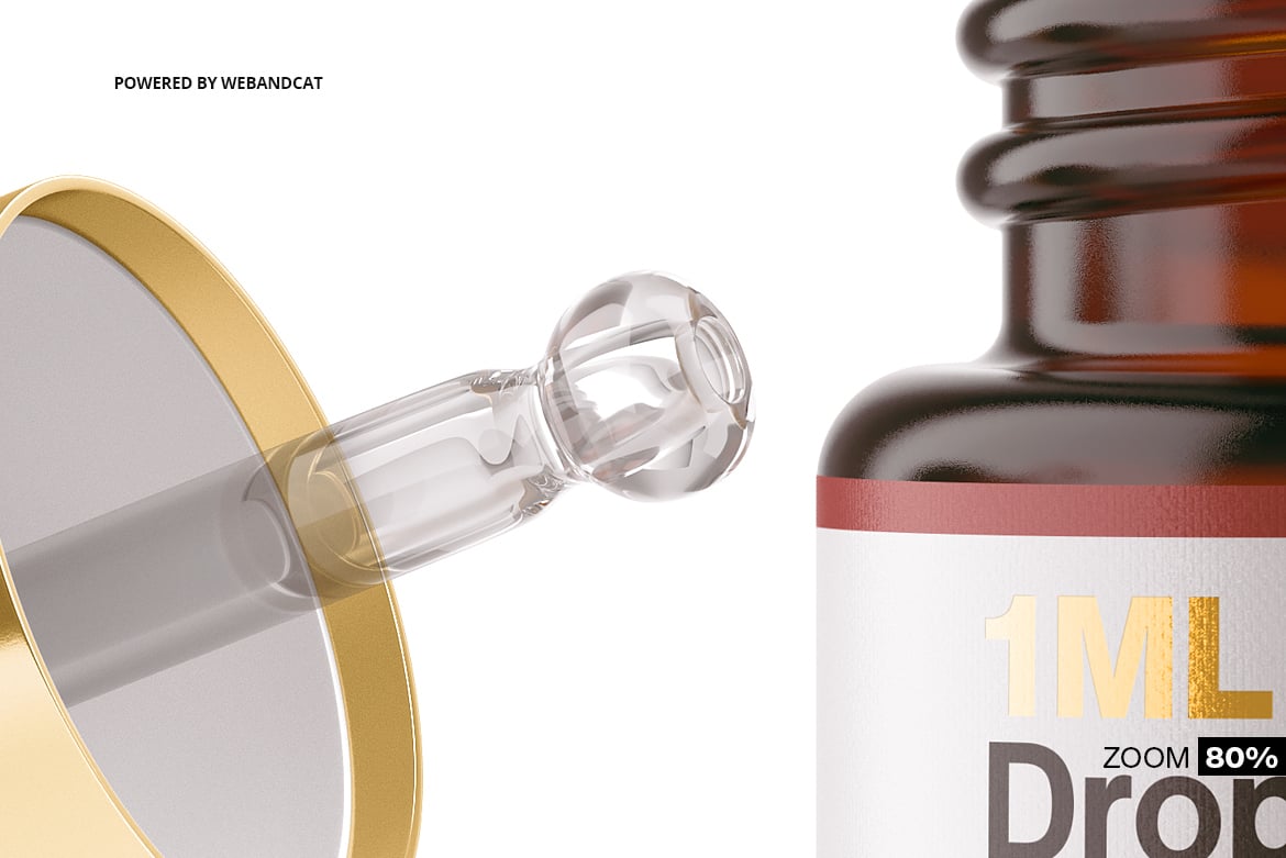 %title插图%num 1ml开口滴管瓶精华液样机 1ml Opened Dropper Bottle Mockup