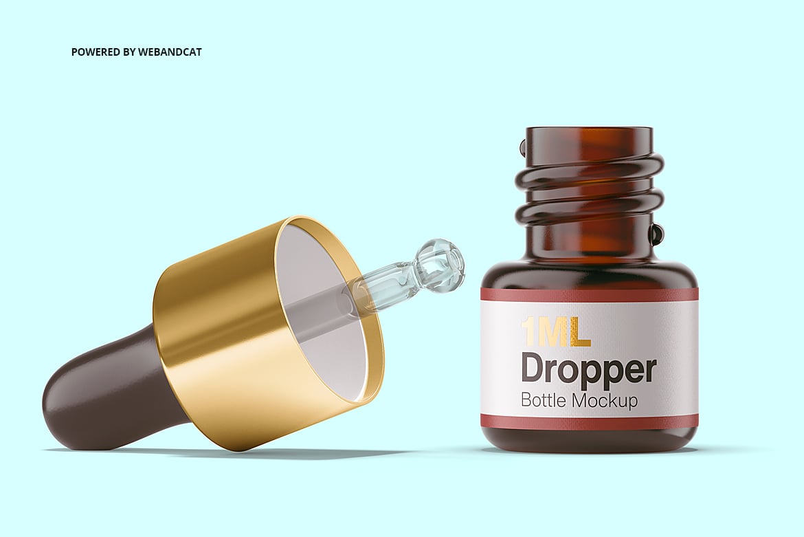 1ml开口滴管瓶精华液样机 1ml Opened Dropper Bottle Mockup
