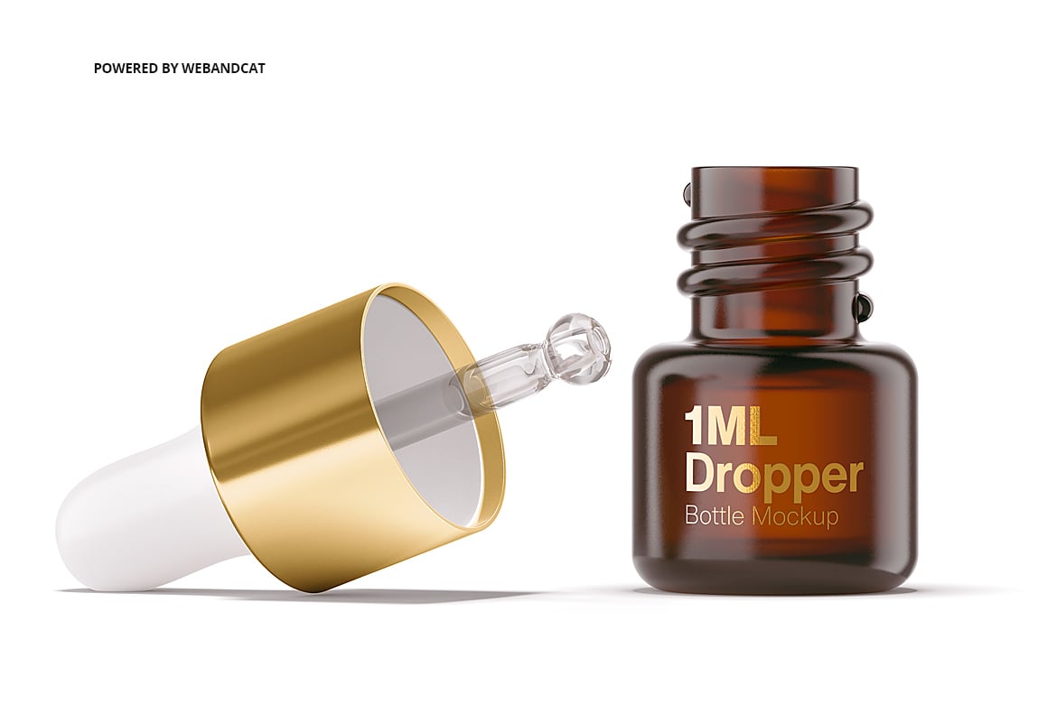 1ml开口滴管瓶精华液样机 1ml Opened Dropper Bottle Mockup