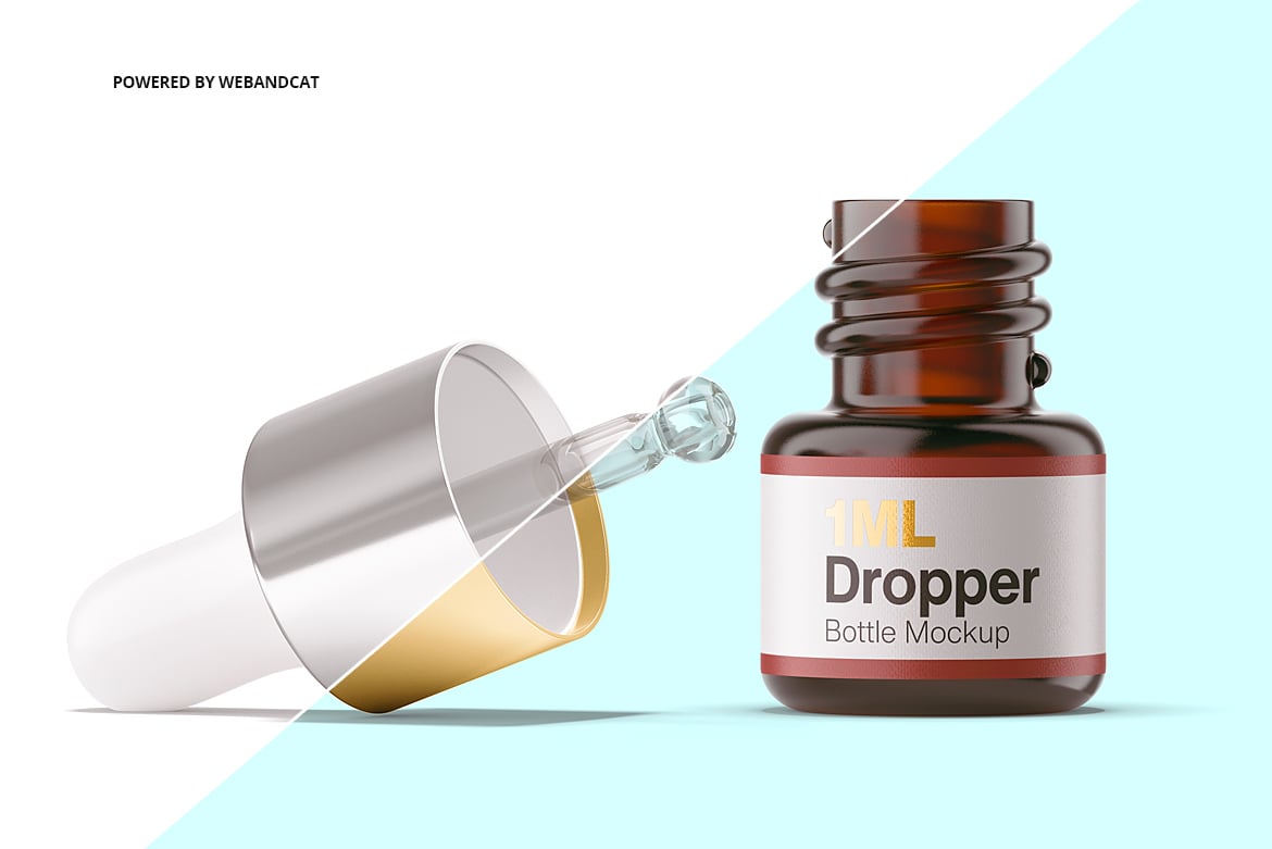 1ml开口滴管瓶精华液样机 1ml Opened Dropper Bottle Mockup