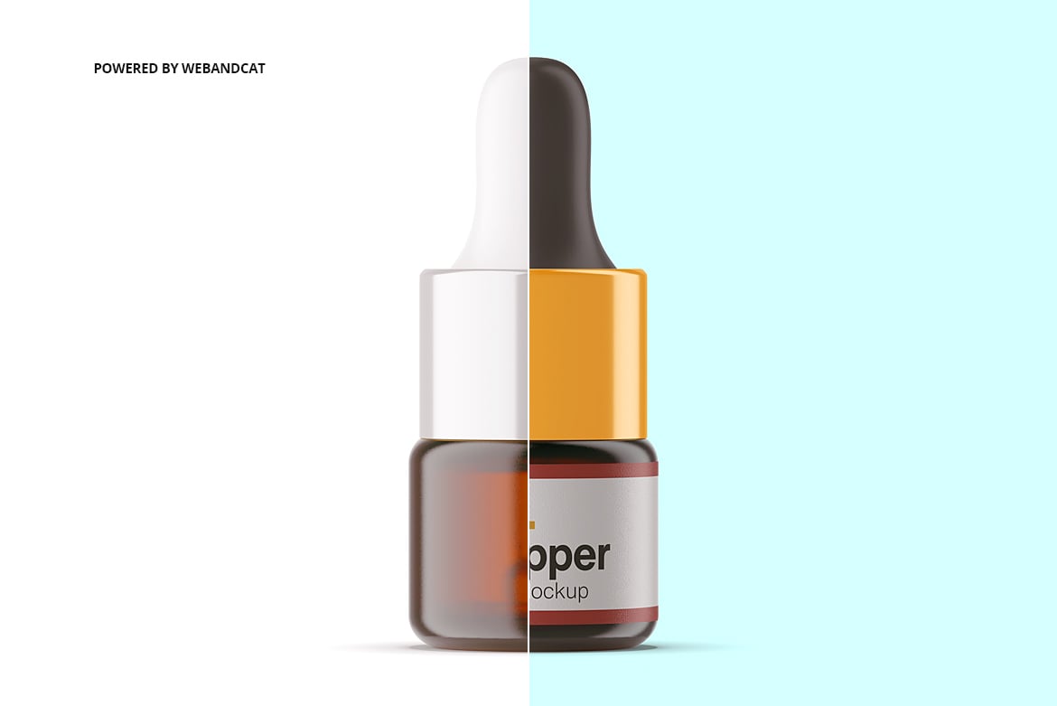 1ml琥珀色滴管瓶包装样机 1ml Amber Dropper Bottle Mockup