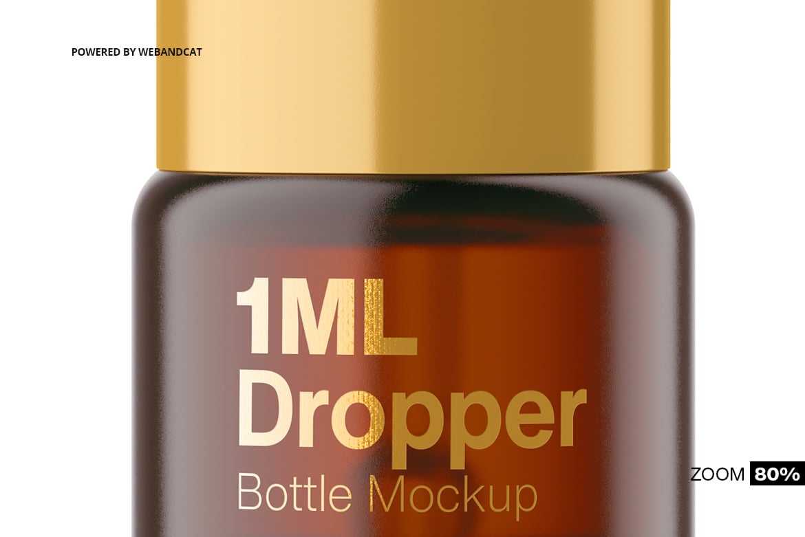 %title插图%num 1ml琥珀色滴管瓶包装样机 1ml Amber Dropper Bottle Mockup