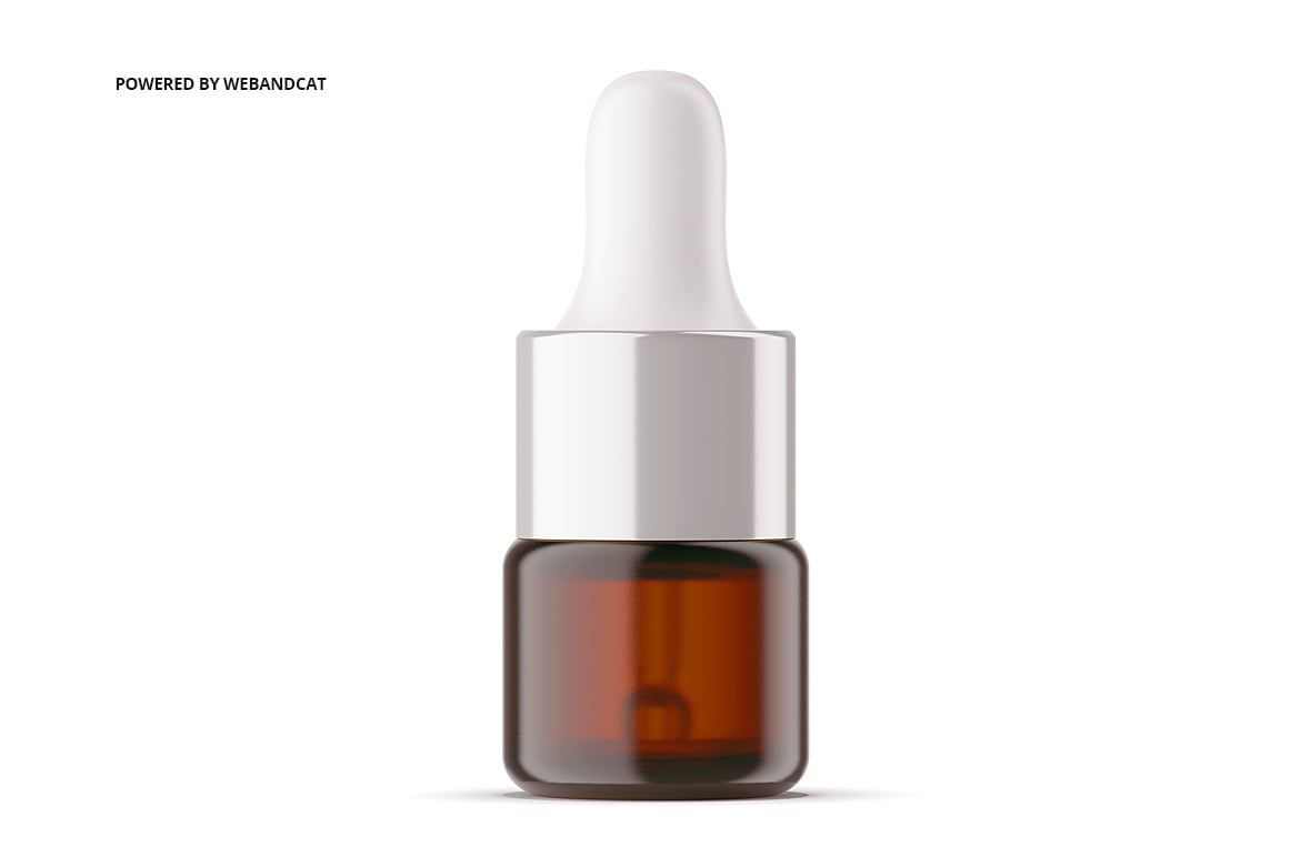 1ml琥珀色滴管瓶包装样机 1ml Amber Dropper Bottle Mockup