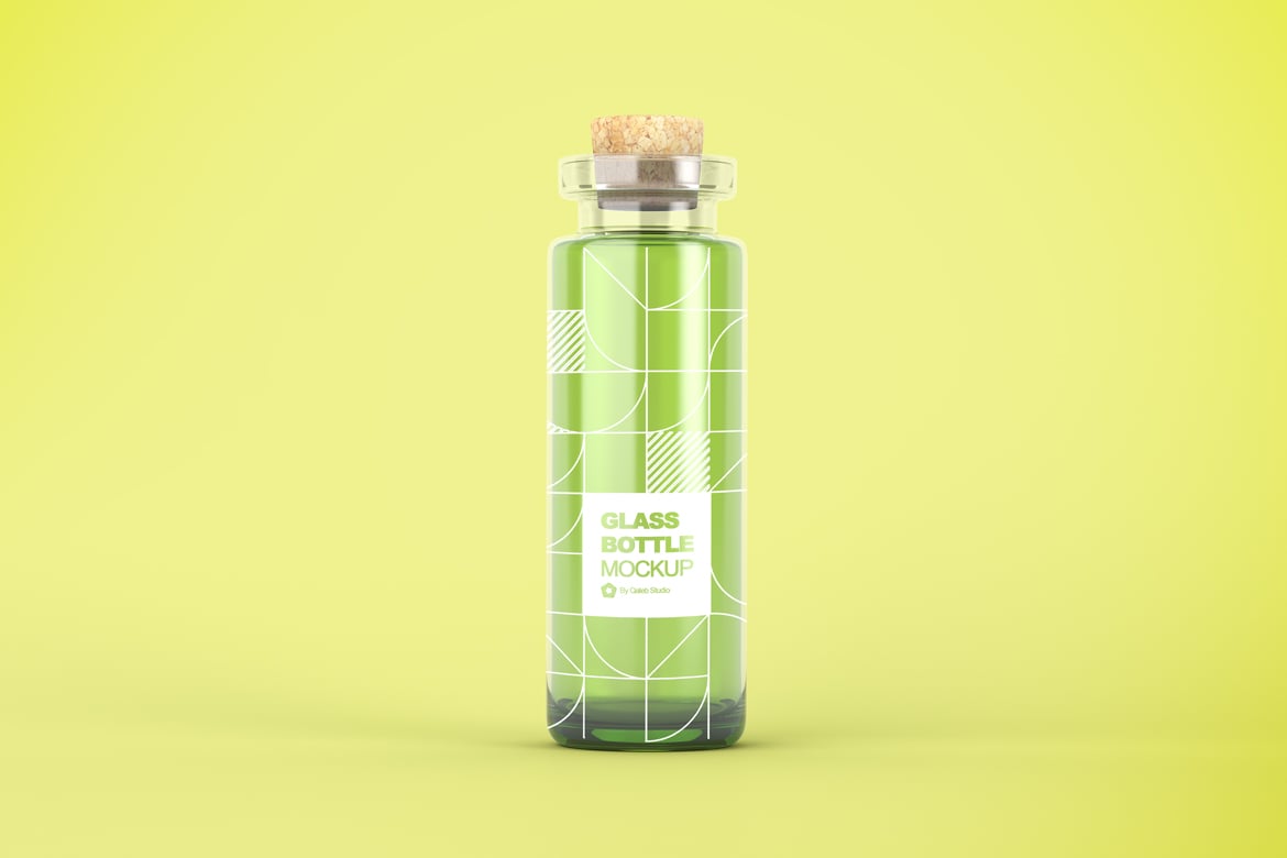 饮料玻璃瓶创意设计样机 Drink Glass Bottle Mockup